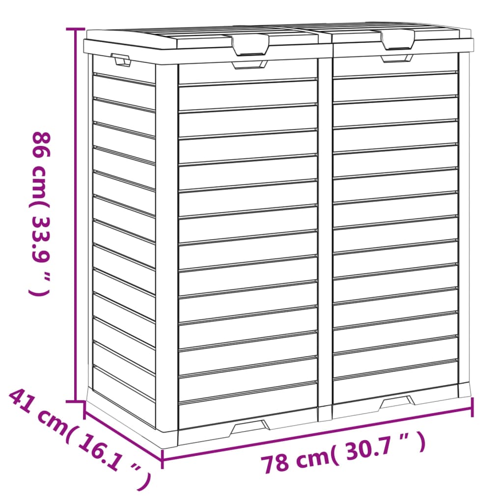 vidaXL Εξωτερικός Κάδος Απορριμμάτων Μαύρος 78x41x86 εκ Πολυπροπυλένιο