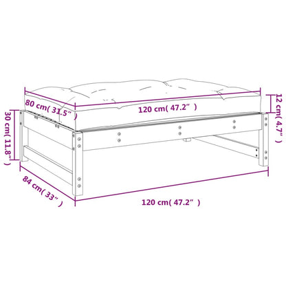 vidaXL Υποπόδιο Κήπου 120 x 80 εκ. από Μασίφ Ξύλο Πεύκου