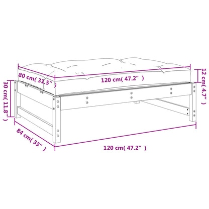 vidaXL Υποπόδιο Κήπου Μελί 120 x 80 εκ. από Μασίφ Ξύλο Πεύκου