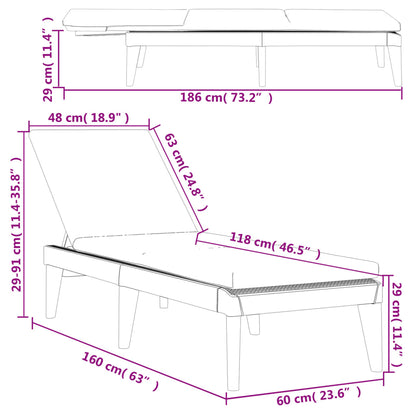 vidaXL Ξαπλώστρα με Μαξιλάρι Λευκή 186 x 60 x 29 από Πολυπροπυλένιο