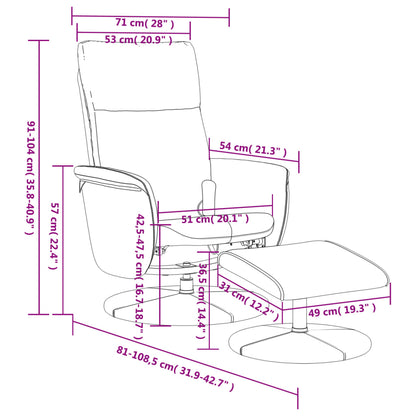 vidaXL Πολυθρόνα Μασάζ Ανακλινόμενη με Υποπόδιο Γκρι Συνθετικό Δέρμα