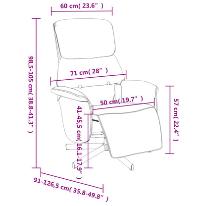 vidaXL Πολυθρόνα Μασάζ Ανακλινόμενη με Υποπόδιο Αν. Γκρι Υφασμάτινη