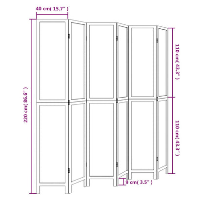 vidaXL Διαχωριστικό Χώρου με 6 Πάνελ Σκ. Καφέ από Μασίφ Ξύλο Παυλώνιας