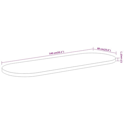 vidaXL Επιφάνεια Τραπεζιού Οβάλ 140x60x2,5 εκ. Μασίφ Ξύλο Ακακίας