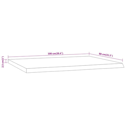 Επιφάνεια Γραφείου Ορθογώνια 100x80 cm από Μασίφ Ξύλο Ακακίας