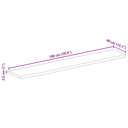 vidaXL Επιφάνεια Τραπεζιού 180x40x2,5 εκ. Live Edge Μασίφ Ξύλο Μάνγκο