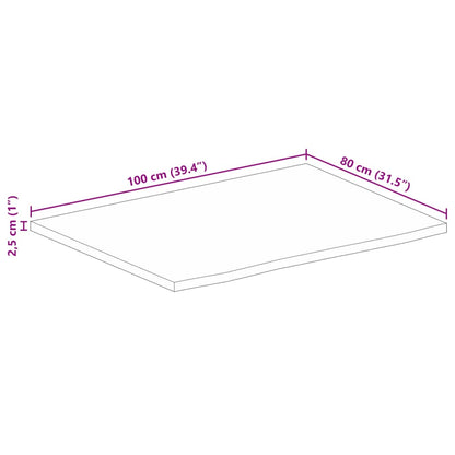 vidaXL Επιφάνεια Τραπεζιού 100x80x2,5 εκ. Live Edge Μασίφ Ξύλο Μάνγκο