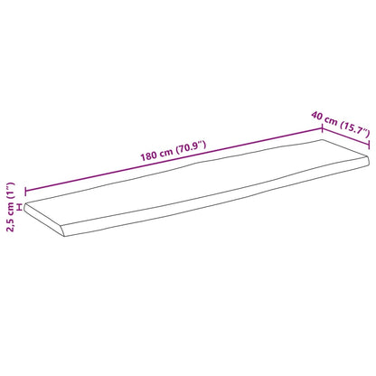 vidaXL Επιφάνεια Τραπεζιού 180x40x2,5 εκ. Live Edge Μασίφ Ξύλο Μάνγκο