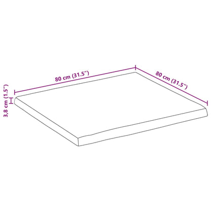 vidaXL Επιφάνεια Τραπεζιού 80x80x3,8 εκ. Live Edge Μασίφ Ξύλο Μάνγκο