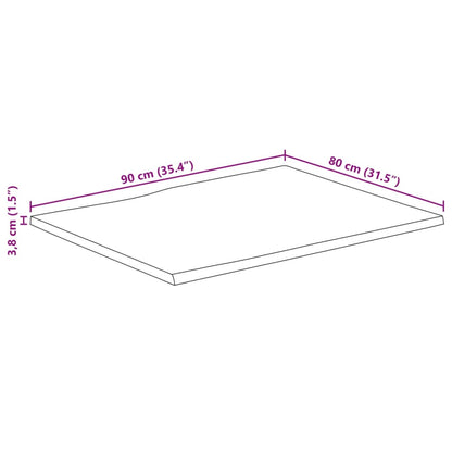 vidaXL Επιφάνεια Τραπεζιού 90x80x3,8 εκ. Live Edge Μασίφ Ξύλο Μάνγκο