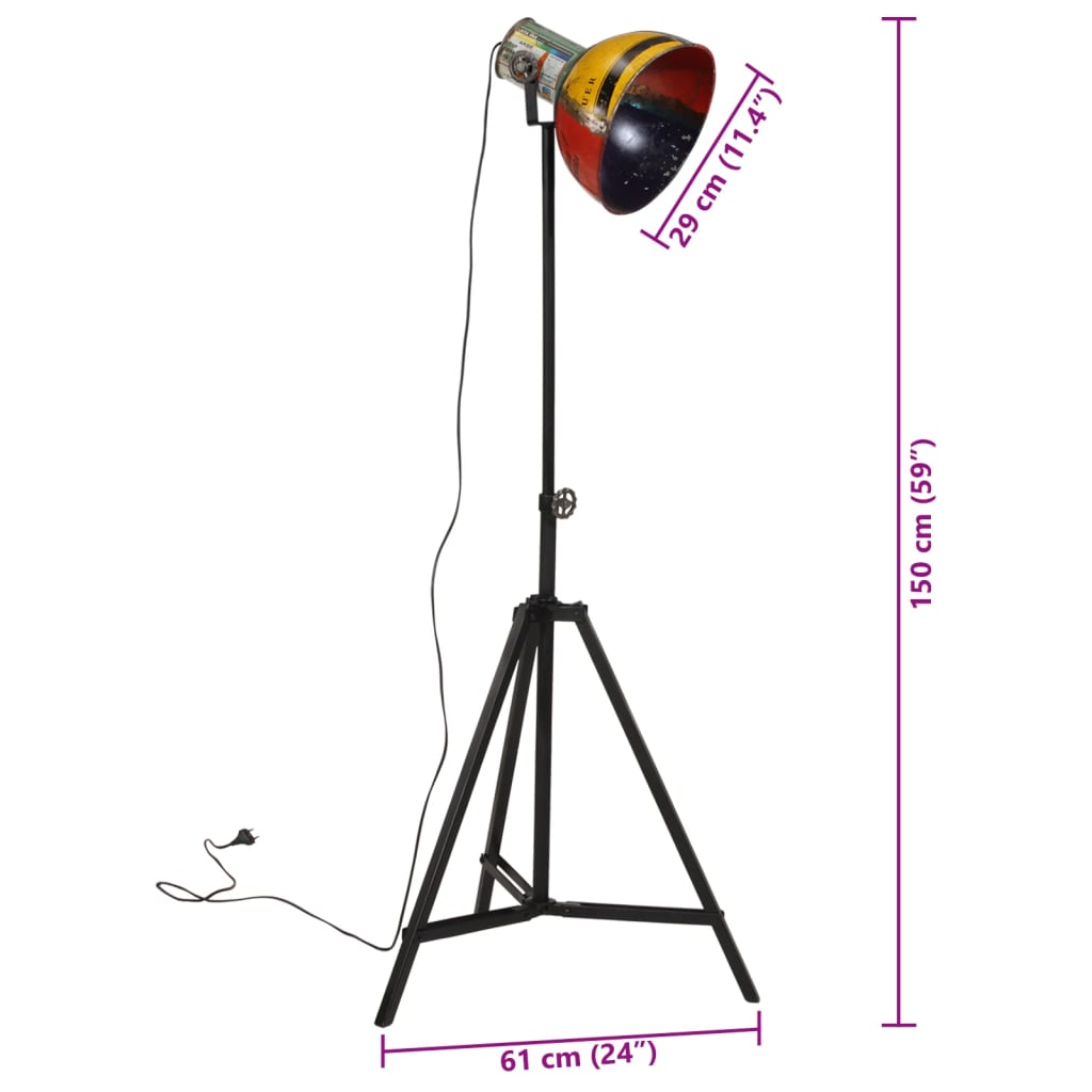 VidaXL Πολύχρωμο Φωτιστικό Δαπέδου 25W E27