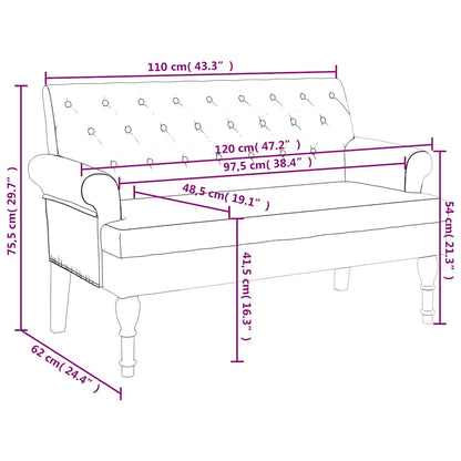 vidaXL Παγκάκι με Πλάτη Σκούρο Γκρι 120x62x75.5 εκ.