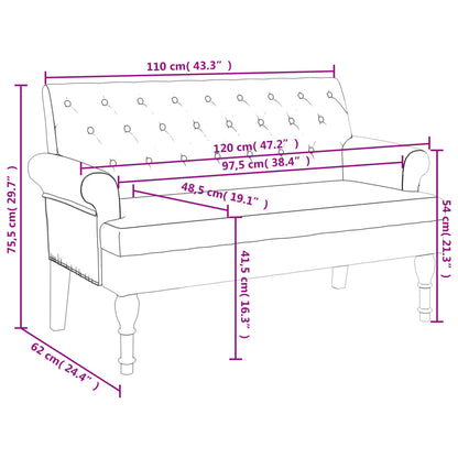 vidaXL Παγκάκι με Πλάτη Taupe 120 x 62 x 75,5 εκ.