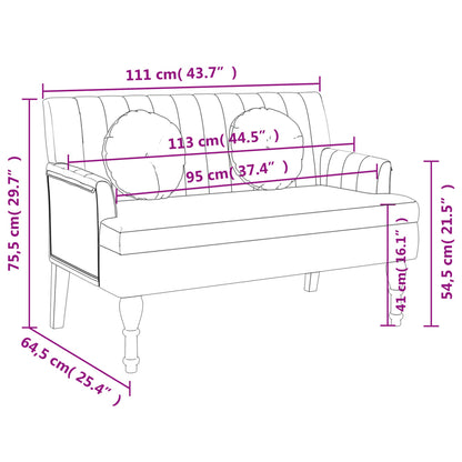 vidaXL Παγκάκι Σκούρο Καφέ με Μαξιλάρια 113x64,5x75,5 εκ.