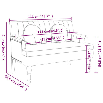 vidaXL Παγκάκι Σκούρο Πράσινο με Μαξιλάρια 113x64,5x75,5 εκ.