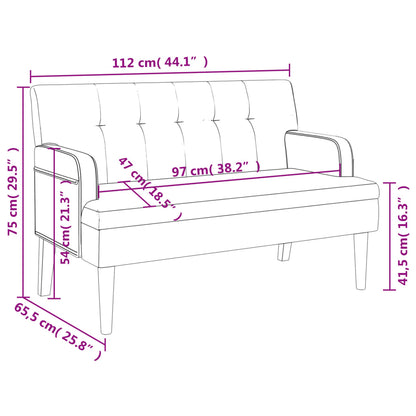 vidaXL Παγκάκι με Πλάτη Καφέ 112 x 65,5 x 75 εκ.