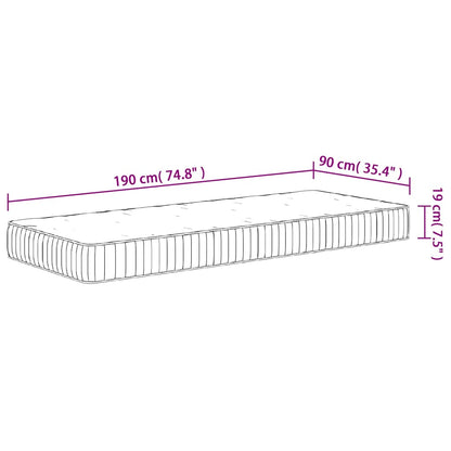 vidaXL Στρώμα με Pocket Springs Medium 90x190 εκ. Μονό