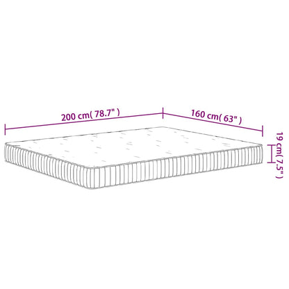 vidaXL Στρώμα με Pocket Springs Μεσαία Σκληρότητα 160 x 200 εκ.