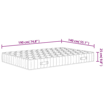 vidaXL Στρώμα με Pocket Springs Μεσαία Σκληρότητα 140x190 εκ.