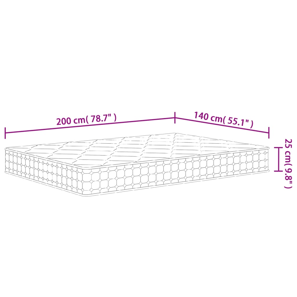 vidaXL Στρώμα με Pocket Springs Μεσαία Σκληρότητα 140x200 εκ.