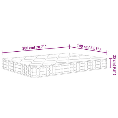 vidaXL Στρώμα με Pocket Springs Μεσαία Σκληρότητα 140x200 εκ.