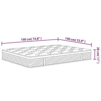 vidaXL Στρώμα με Pocket Springs Μεσαία 140x190 εκ.