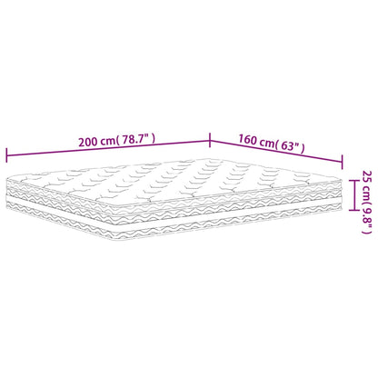 vidaXL Στρώμα με Pocket Springs Μεσαία Σκληρότητα 160 x 200 εκ.