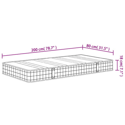 vidaXL Στρώμα με Bonnell Springs Μεσαία Σκληρότητα 80x200 εκ.