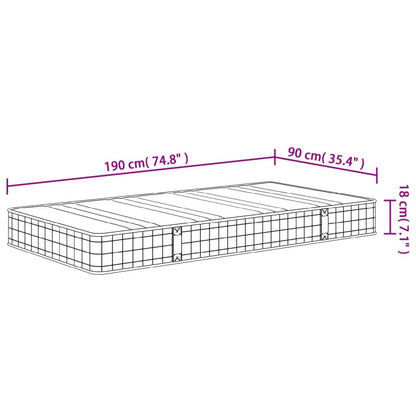 vidaXL Στρώμα με Bonnell Springs Medium 90x190 εκ. Μονό