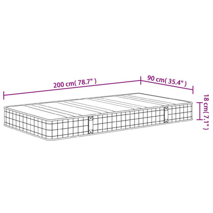 vidaXL Στρώμα με Bonnell Springs Medium 90 x 200 εκ.