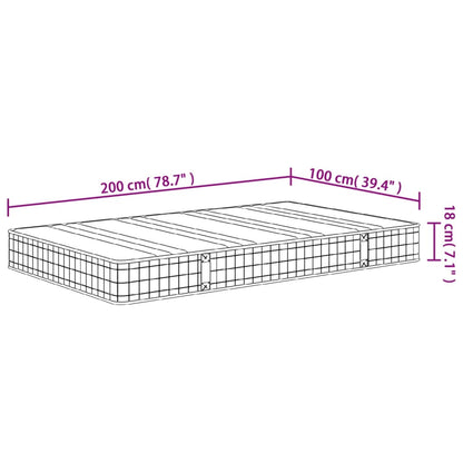 vidaXL Στρώμα με Bonnell Springs Μεσαία Σκληρότητα 100x200 εκ.