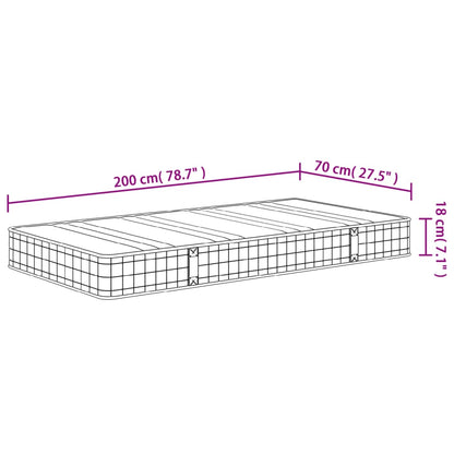 vidaXL Στρώμα με Bonnell Springs Μεσαία Σκληρότητα 70x200 εκ.