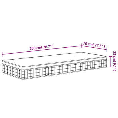 vidaXL Στρώμα με Bonnell Springs Μεσαία Σκληρότητα 70x200 εκ.