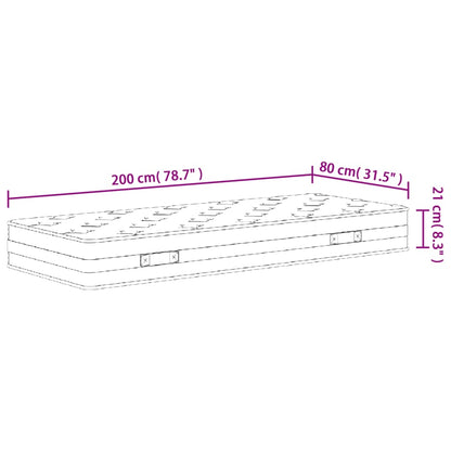 vidaXL Στρώμα με Bonnell Springs Μεσαία Σκληρότητα 80x200 εκ.