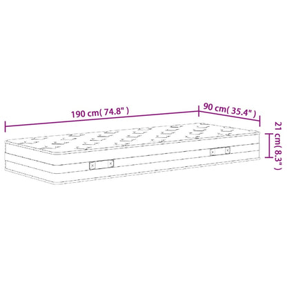 vidaXL Στρώμα με Bonnell Springs Medium 90x190 εκ. Μονό