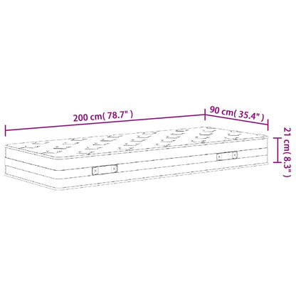 vidaXL Στρώμα με Bonnell Springs Medium 90 x 200 εκ.