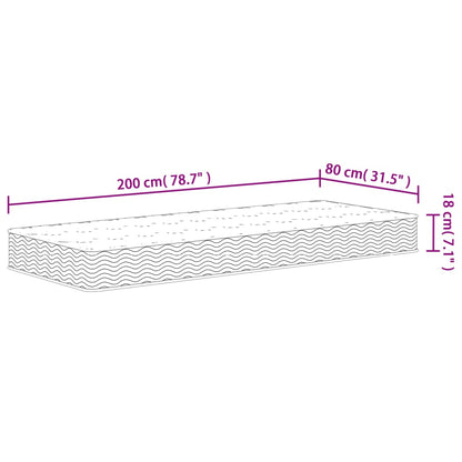 vidaXL Στρώμα με Bonnell Springs Μεσαία Σκληρότητα 80x200 εκ.