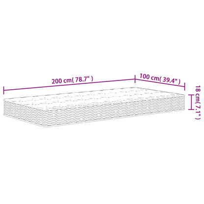 vidaXL Στρώμα με Bonnell Springs Μεσαία Σκληρότητα 100x200 εκ.