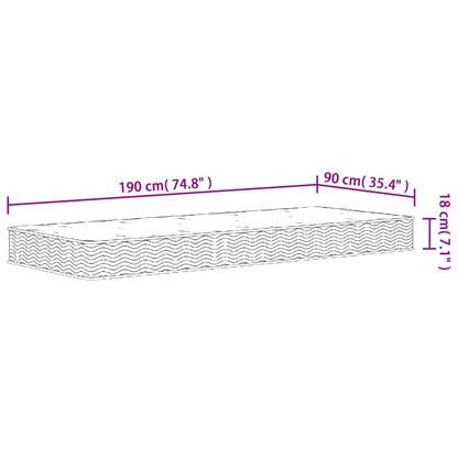 vidaXL Στρώμα με Bonnell Springs Medium 90x190 εκ. Μονό