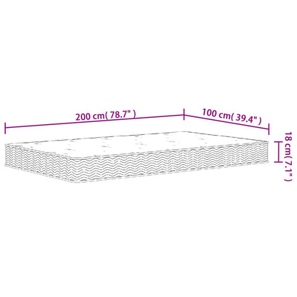 vidaXL Στρώμα με Bonnell Springs Μεσαία Σκληρότητα 100x200 εκ.