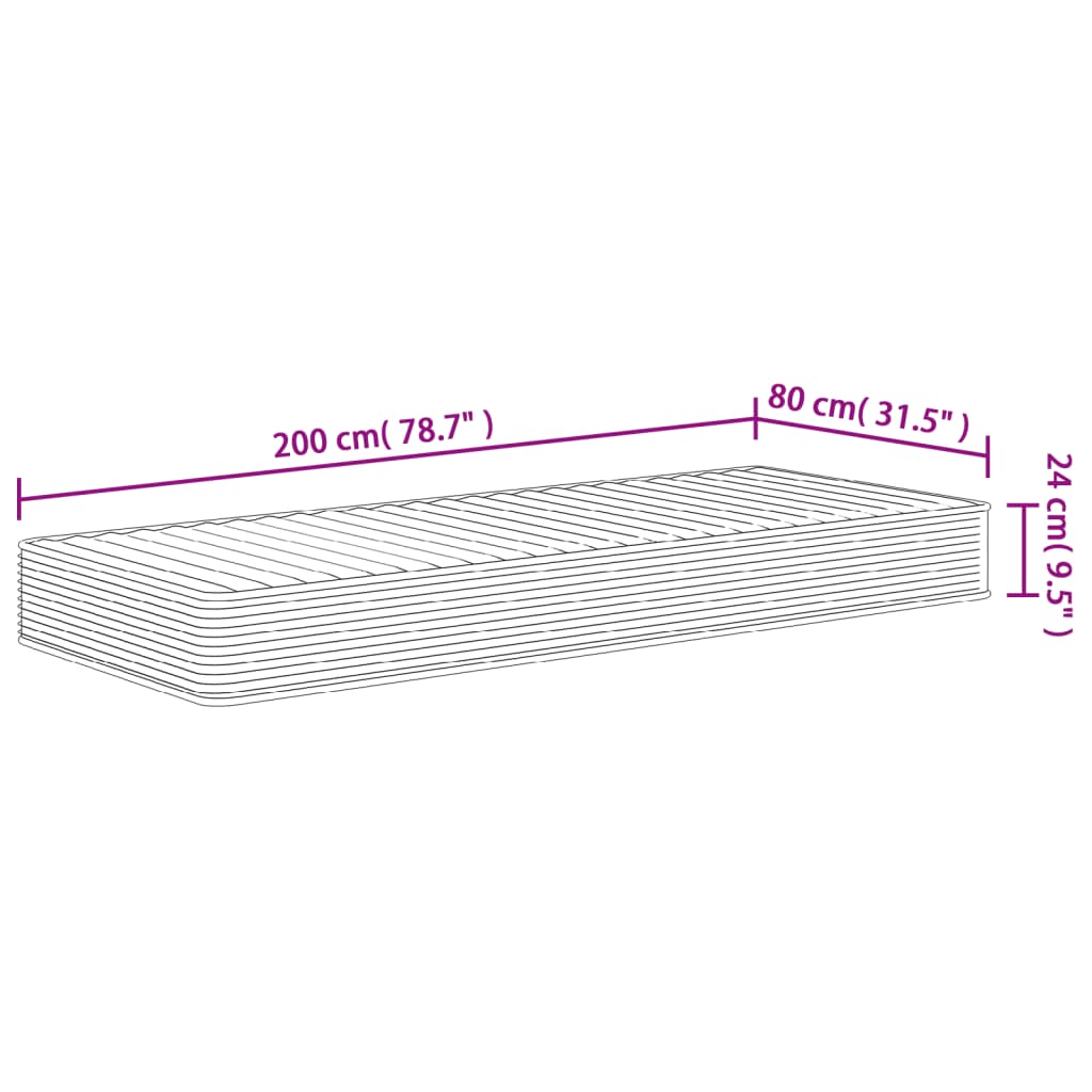 vidaXL Στρώμα Αφρού Medium Soft 80x200 εκ.