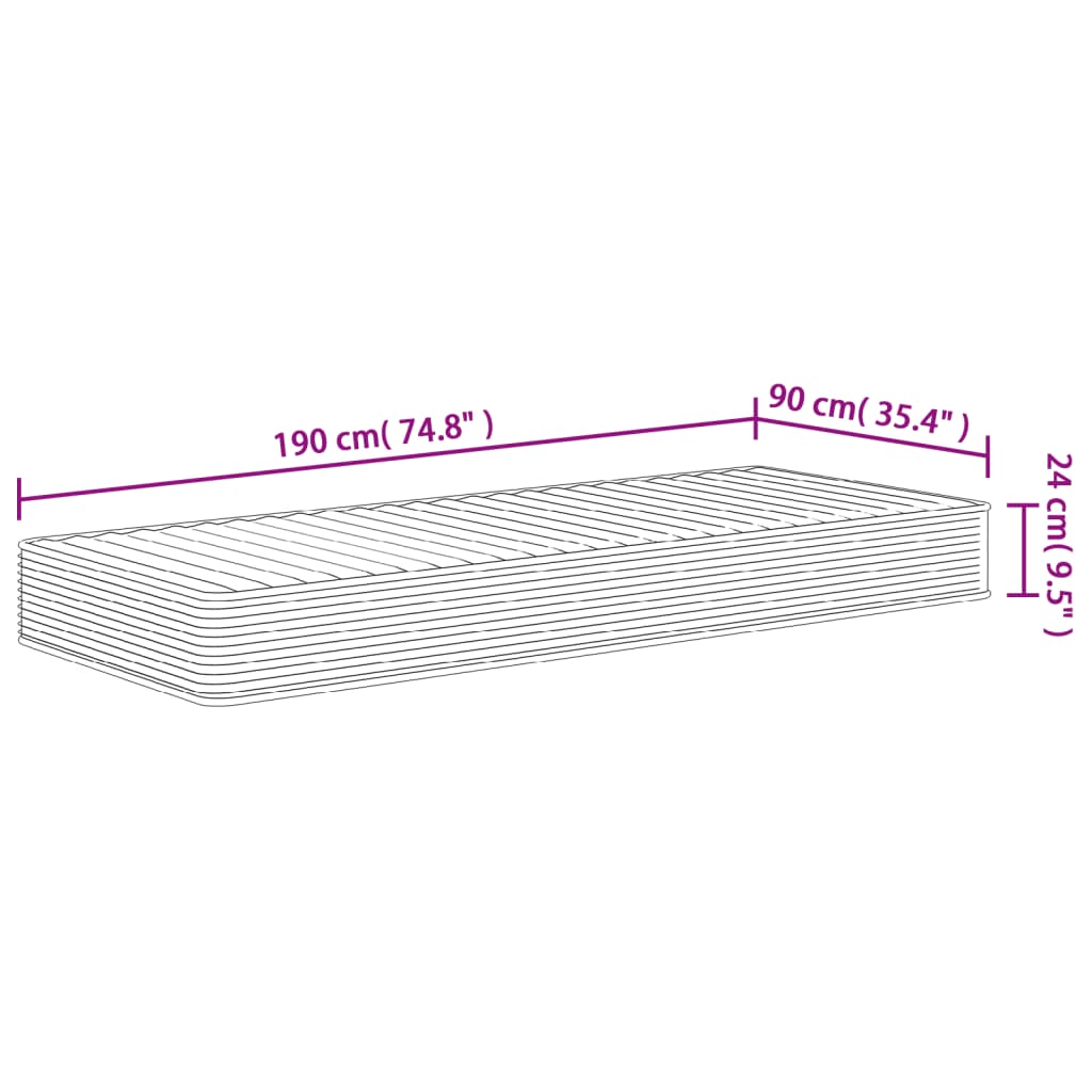 vidaXL Στρώμα Αφρού Medium Soft 90x190 εκ. Μονό