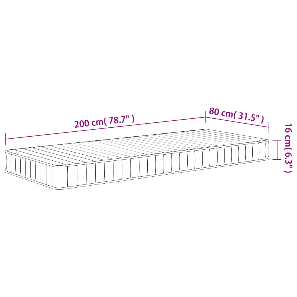 vidaXL Στρώμα Αφρού Medium Soft 80x200 εκ.