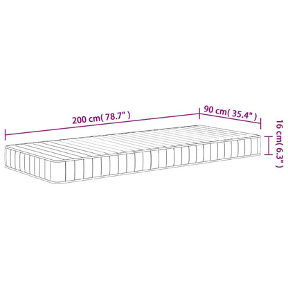 vidaXL Στρώμα Αφρού Medium Soft 90x200 εκ.