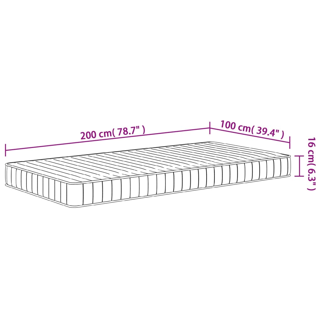 vidaXL Στρώμα Αφρού Medium Soft 100x200 εκ.