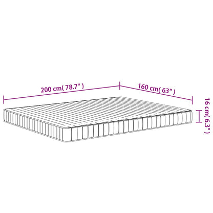 vidaXL Στρώμα Αφρού Medium Soft 160x200 εκ.