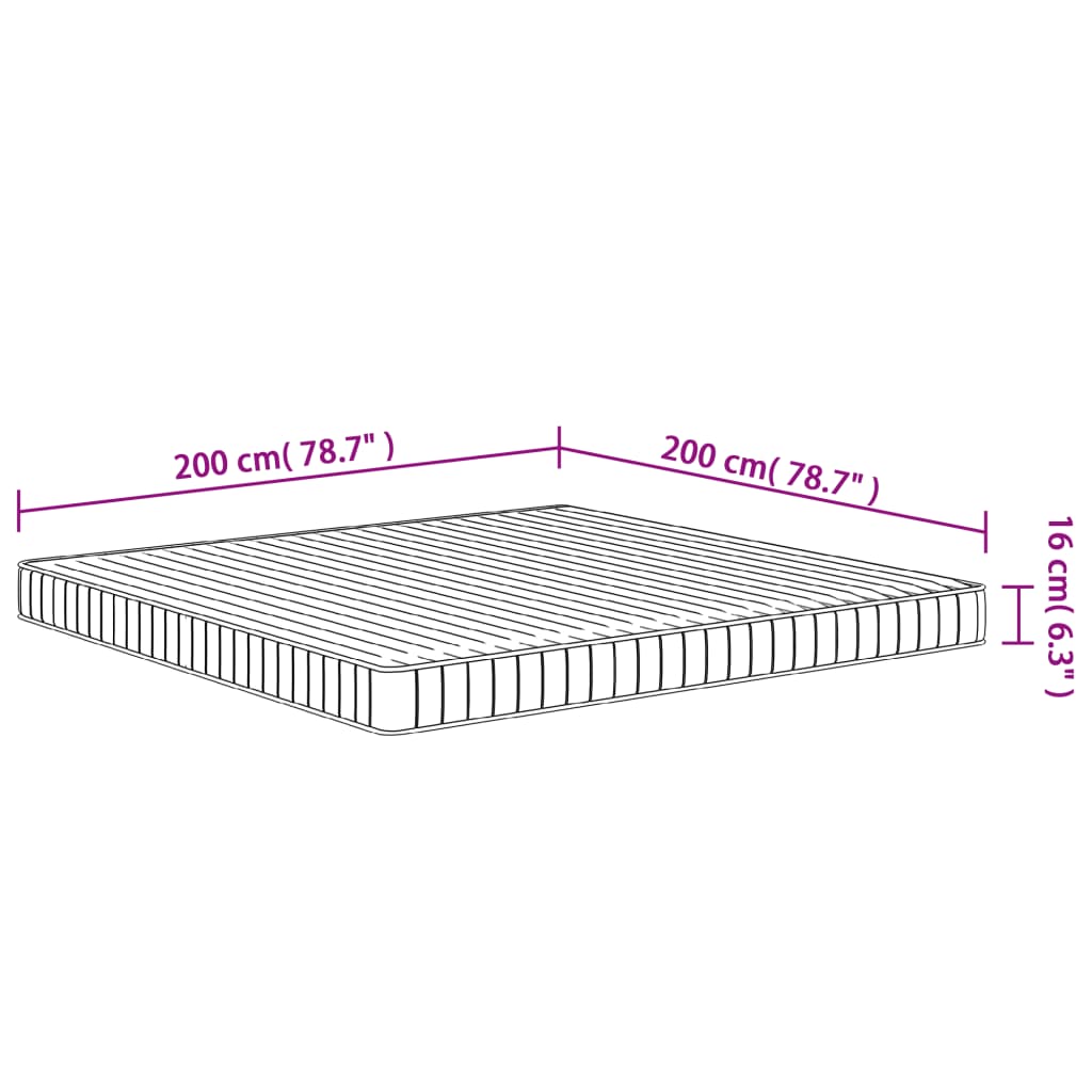 vidaXL Στρώμα Αφρού Medium Soft 200x200 εκ.