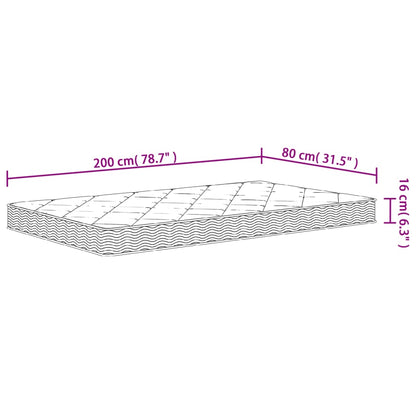 vidaXL Στρώμα Αφρού Medium Soft 80x200 εκ.