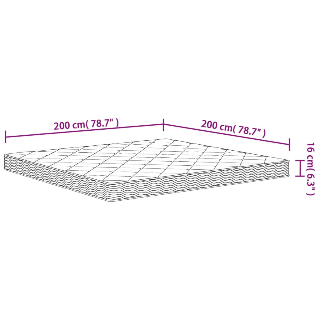 vidaXL Στρώμα Αφρού Medium Soft 200x200 εκ.