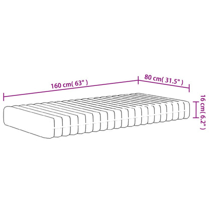 vidaXL Στρώμα Αφρού Παιδικό Medium Soft 80x160 εκ.